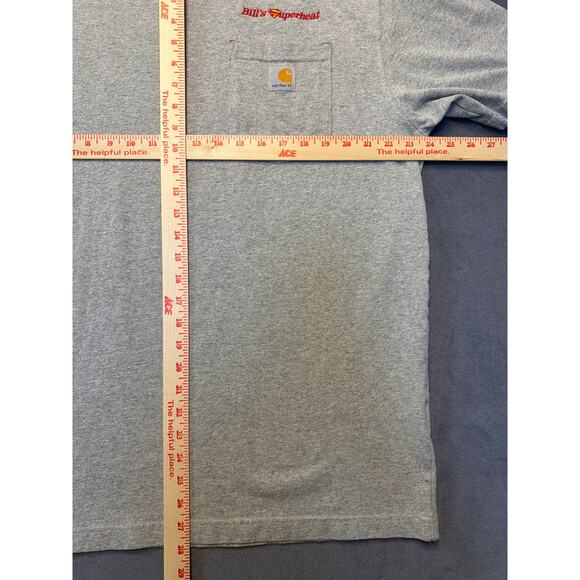 Carhartt Men's Original Fit Heavyweight Short-Sleeve Pocket T-Shirt Gray L Logo - Picture 5 of 7